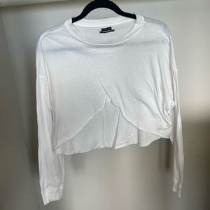 Urban Outfitters White Long Sleeve Crop Top